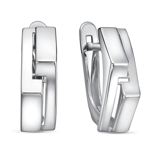 Серьги из серебра с фианитами "Ящерица"