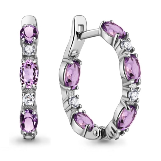 Серьги из серебра с янтарем