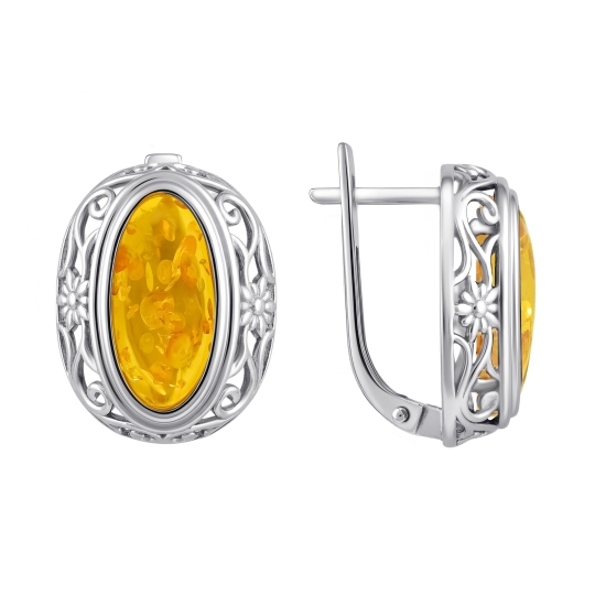 Серьги из серебра с ситаллами и фианитами
