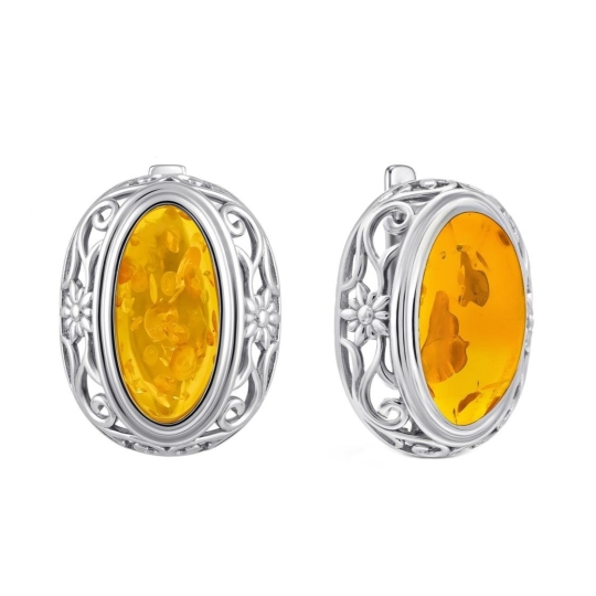 Серьги из серебра с ситаллами и фианитами