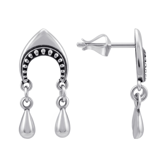 Серьги из серебра с жемчугом