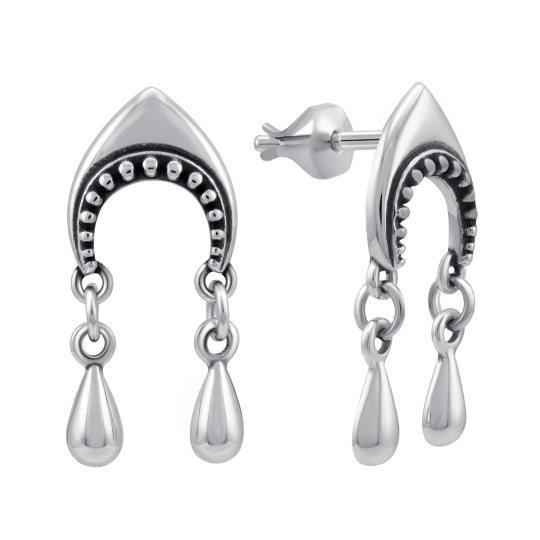 Серьги из серебра с жемчугом