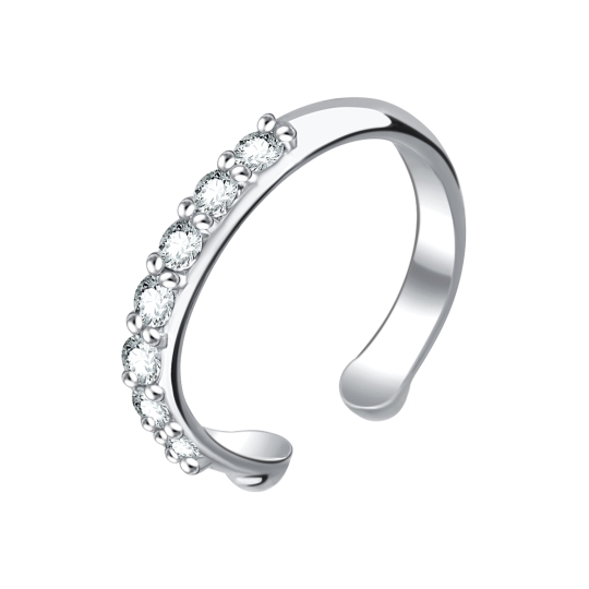 Серьги из серебра с фианитами "Колибри"