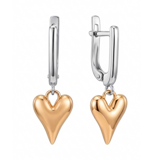 Серьги из серебра с фианитами