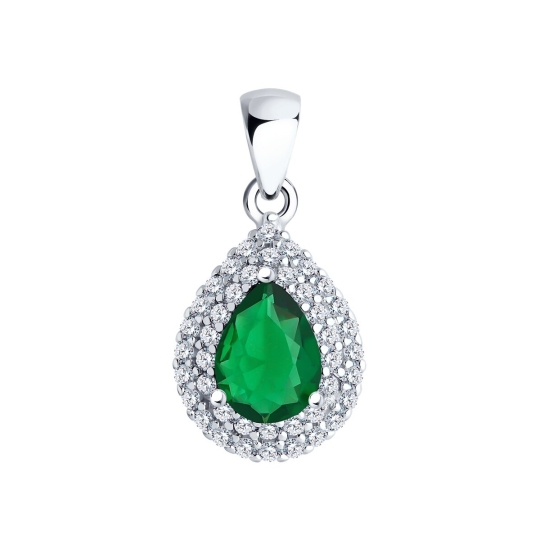 Серьги из серебра с фианитами