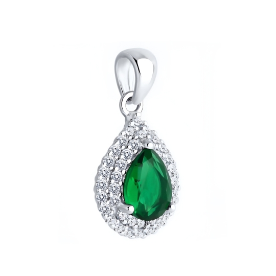 Серьги из серебра с фианитами