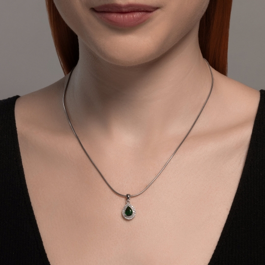 Серьги из серебра с фианитами