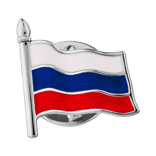 Значок из серебра с позолотой, эмалью и фианитами "Герб Татарстана" 