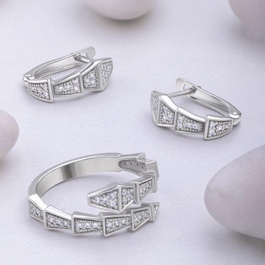 Серьги из серебра с ониксами