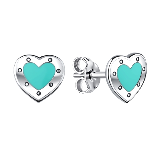 Серьги из серебра с фианитами
