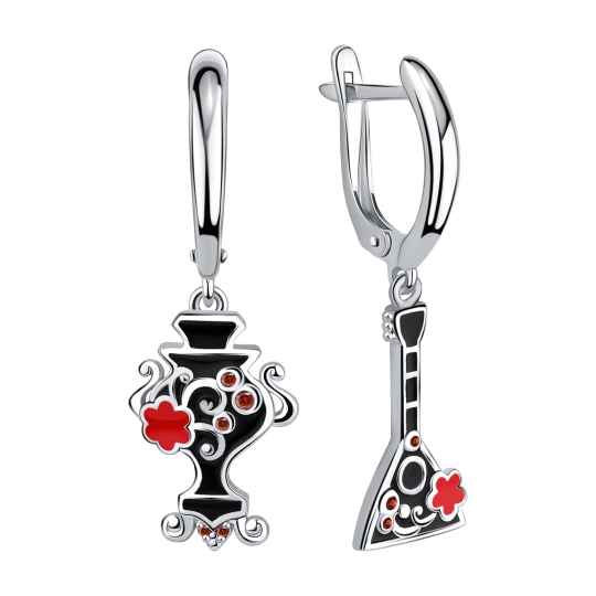 Серьги из серебра с фианитами