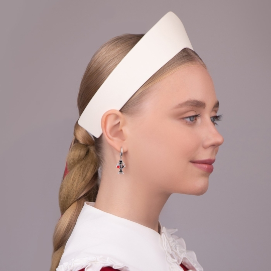 Серьги из серебра с фианитами