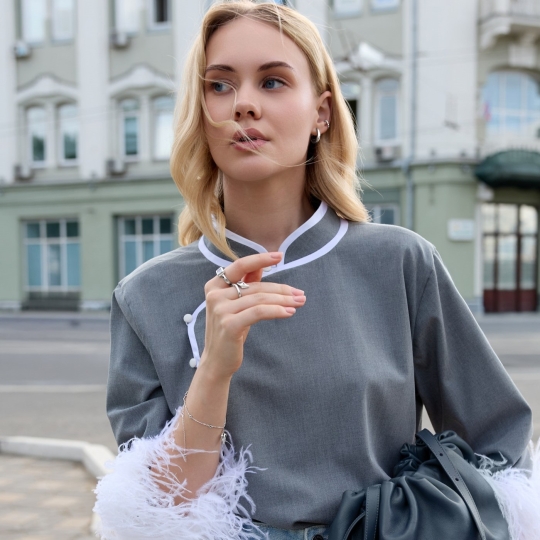 Асимметричные серьги из серебра