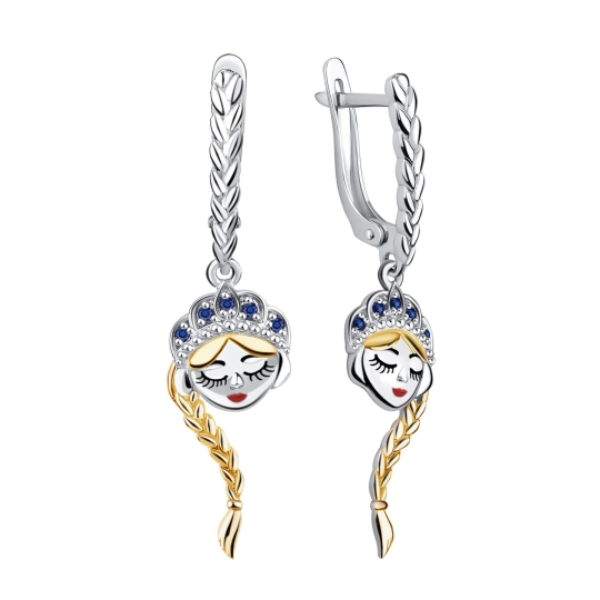 Серьги из серебра с агатами