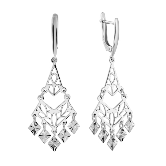 Серьги из серебра с фианитами
