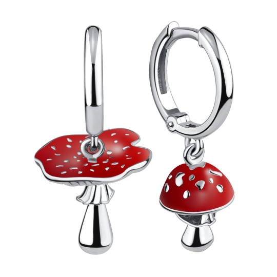 Серьги из серебра с ювелирными кристаллами и фианитами