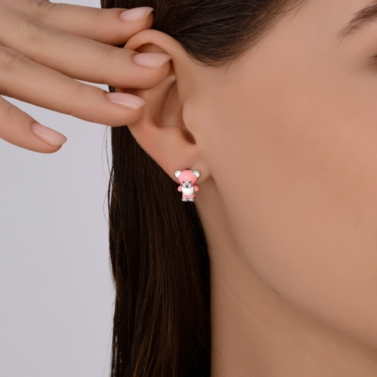 Серьги из серебра с гранатами и фианитами