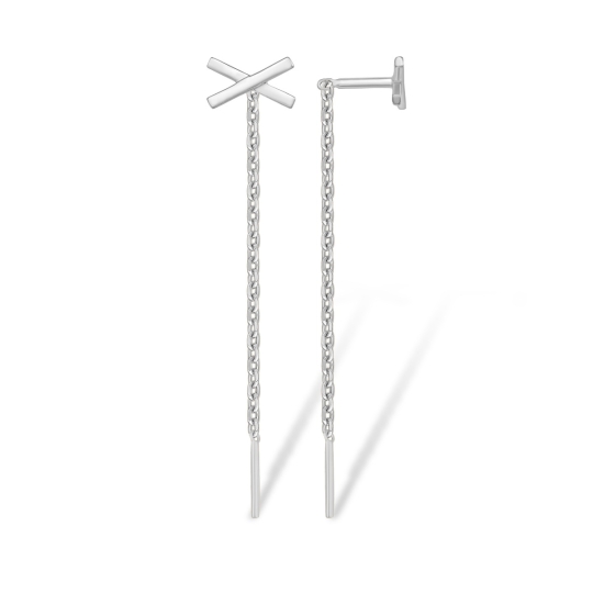 Серьги из серебра с фианитами