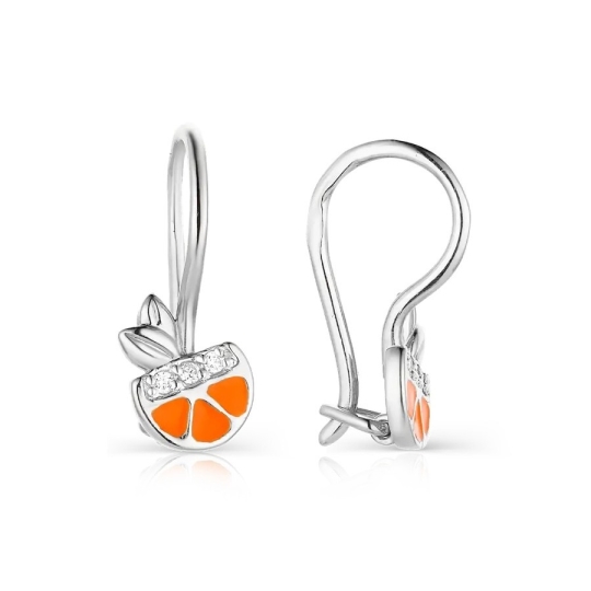 Серьги из серебра с фианитами