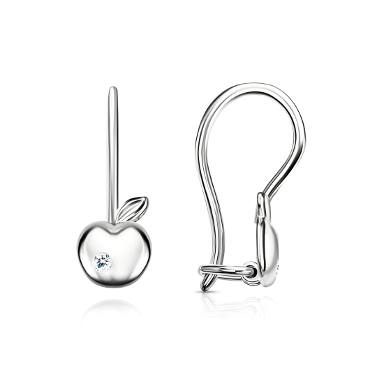 Серьги из серебра с турмалином и фианитами
