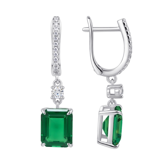 Серьги из серебра с горным хрусталем