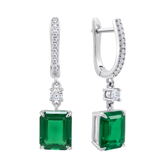 Серьги из серебра с горным хрусталем