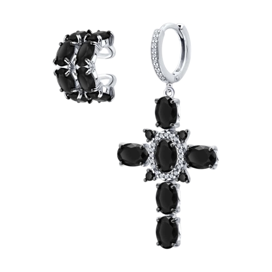 Серьги из серебра с фианитами