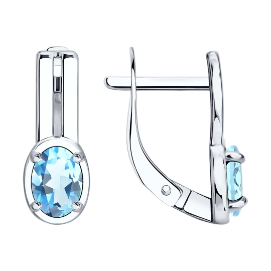 Серьги из серебра с фианитами