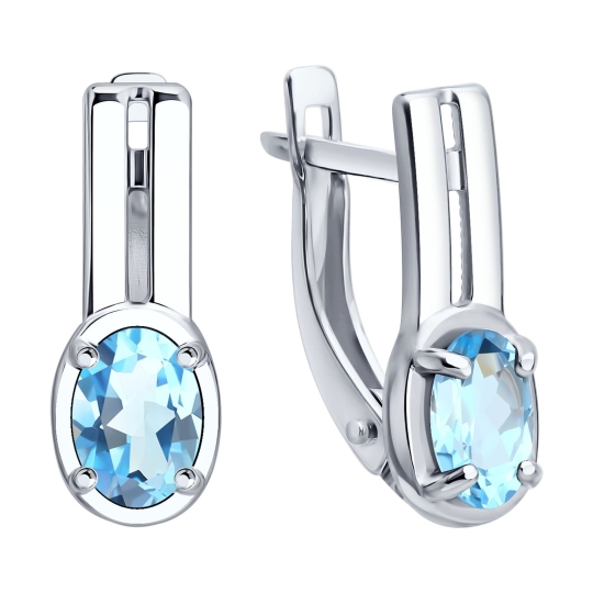 Серьги из серебра с фианитами