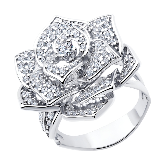 Серьги из серебра с фианитами
