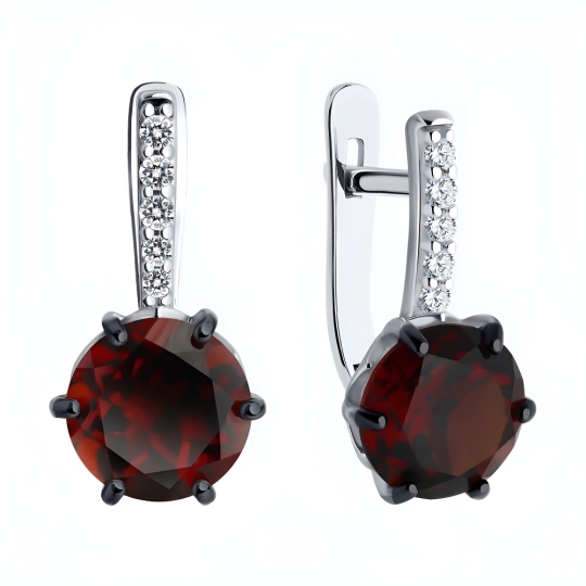 Серьги из серебра с горным хрусталем