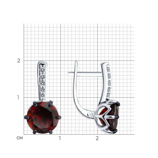 Серьги из серебра с горным хрусталем