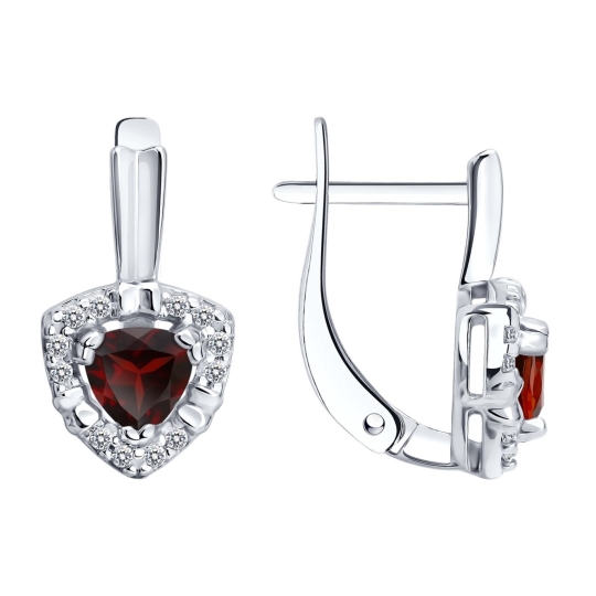 Серьги из серебра с фианитами