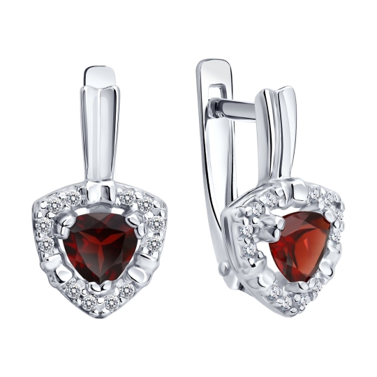Серьги из серебра с фианитами