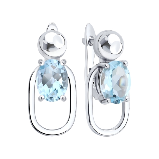 Серьги из серебра с фианитами