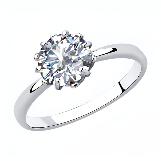 Серьги из серебра с фианитами