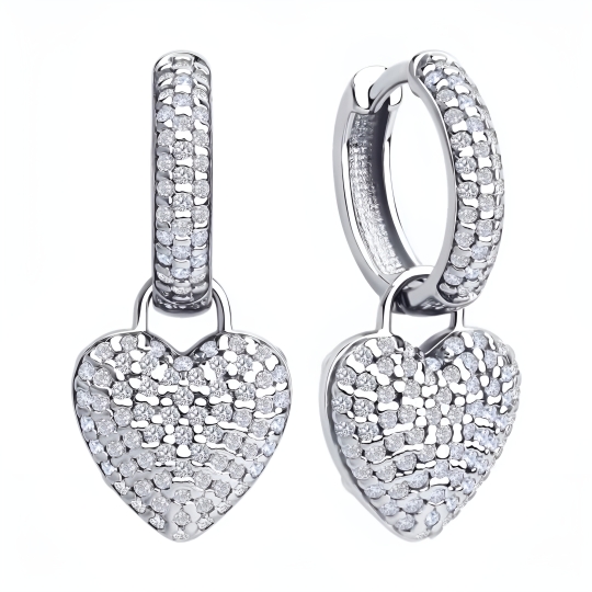 Серьги из серебра с ювелирными кристаллами