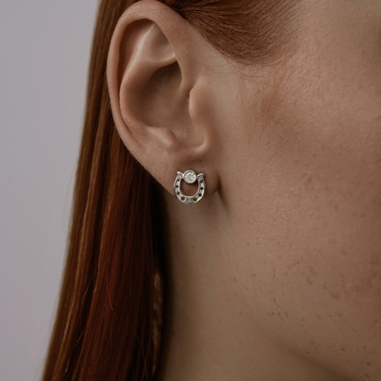 Серьги из серебра с фианитами