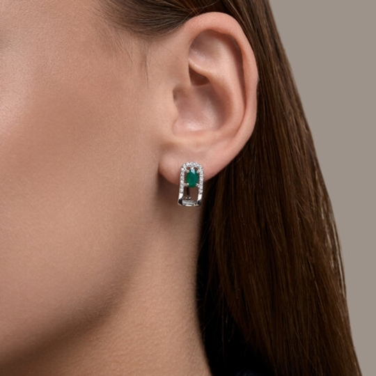 Серьги из серебра с аметистами и фианитами