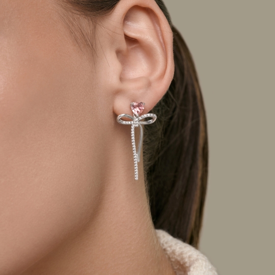 Серьги из серебра с фианитами