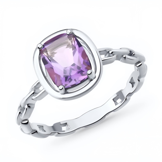 Серьги-трансформеры из серебра с аметистами