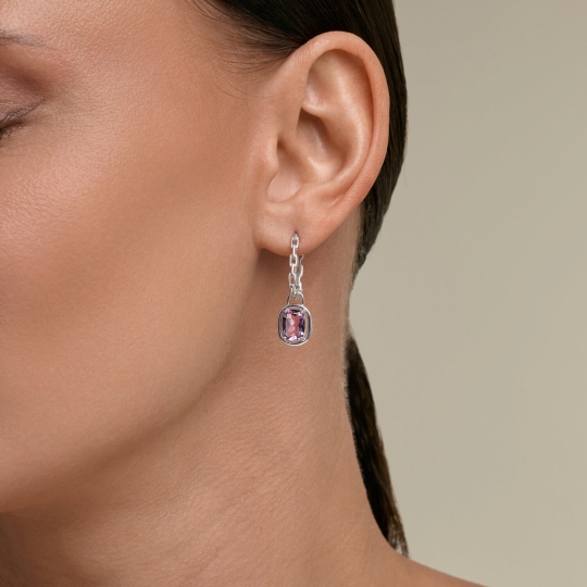 Серьги из серебра с фианитами