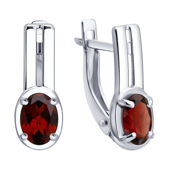 Серьги из серебра с фианитами