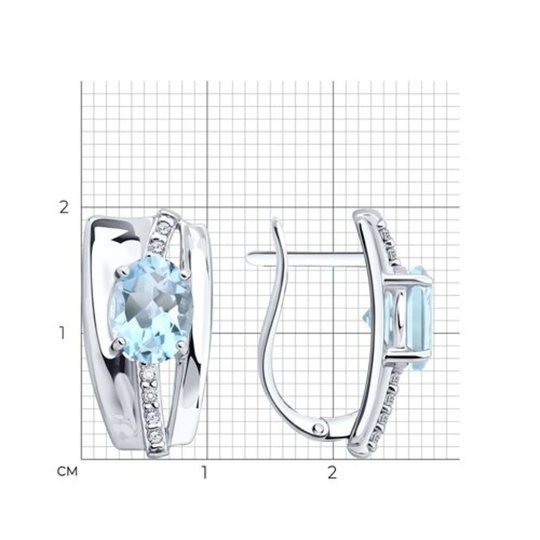 Серьги из серебра с фианитами
