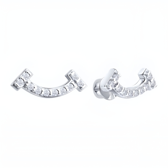 Серьги из серебра с фианитами
