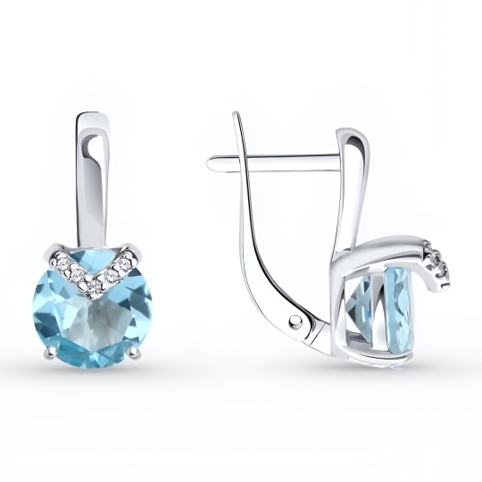 Серьги из серебра с гранатами