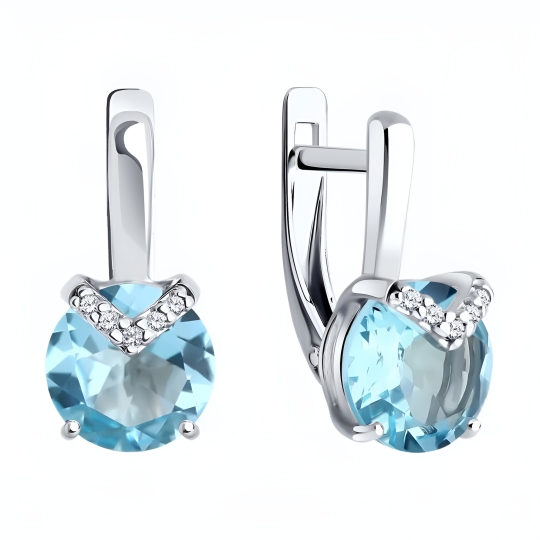 Серьги из серебра с гранатами