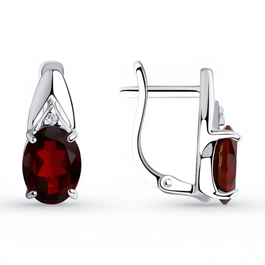 Серьги из серебра с ювелирными кристаллами