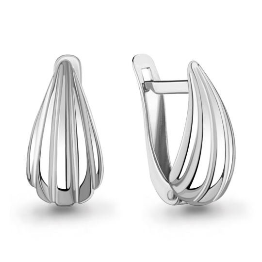 Серьги из серебра с фианитами