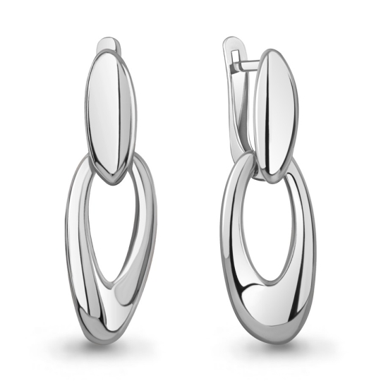 Серьги из серебра с фианитами и жемчугом